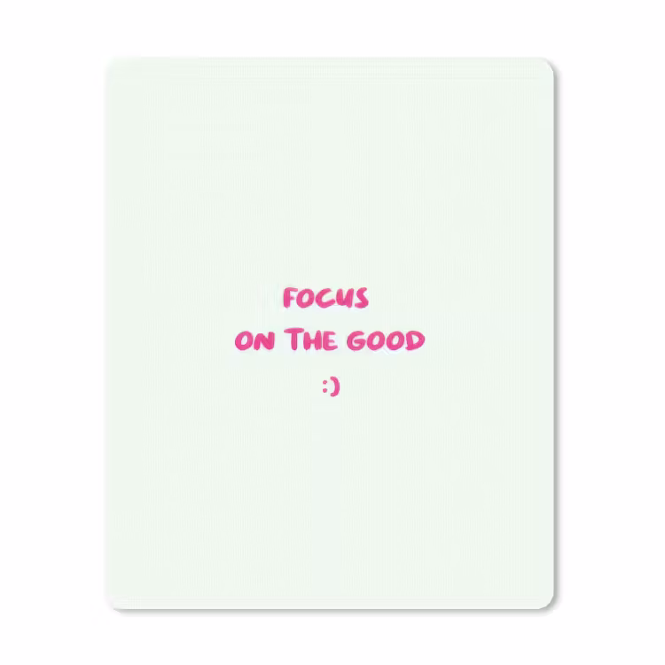 Focus - Beige - Roze - Smiley muismat rubber klein -3d