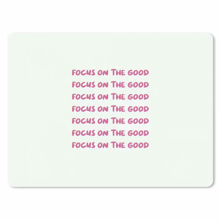 Focus on the good - Roze muismat rubber klein -3d