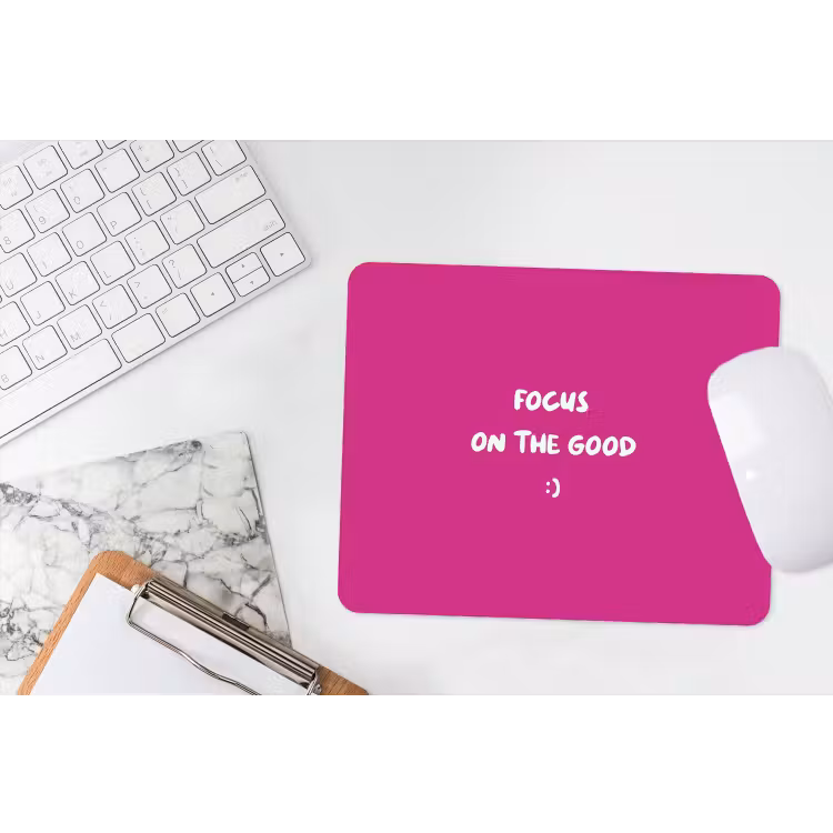 Focus - Smiley - Roze muismat rubber klein -witbureau