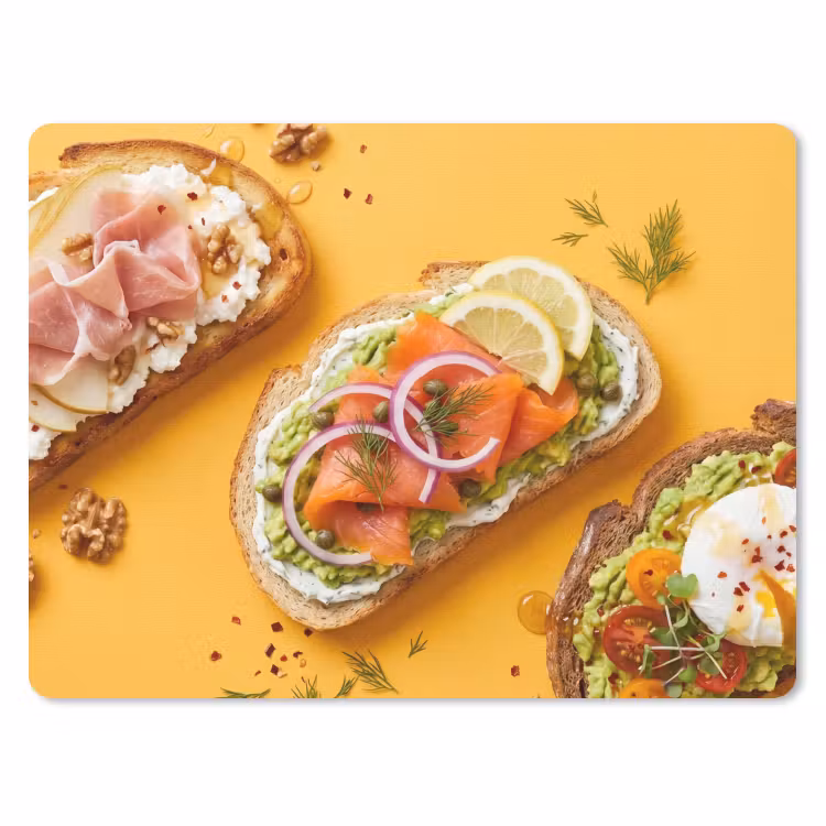 Eten - Brood - Ontbijt - Modern - Kleurrijk muismat rubber klein -3d