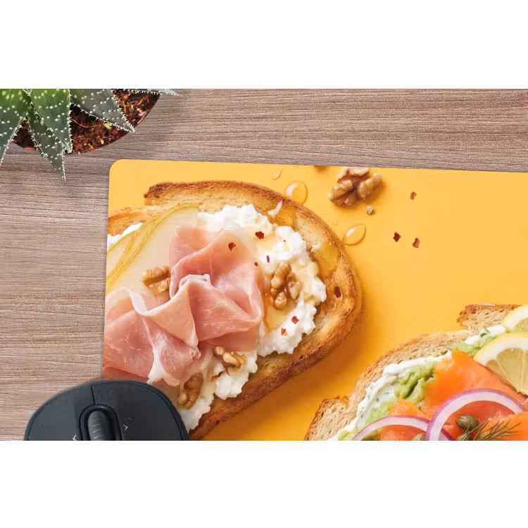 Eten - Brood - Ontbijt - Modern - Kleurrijk muismat rubber klein -closeup