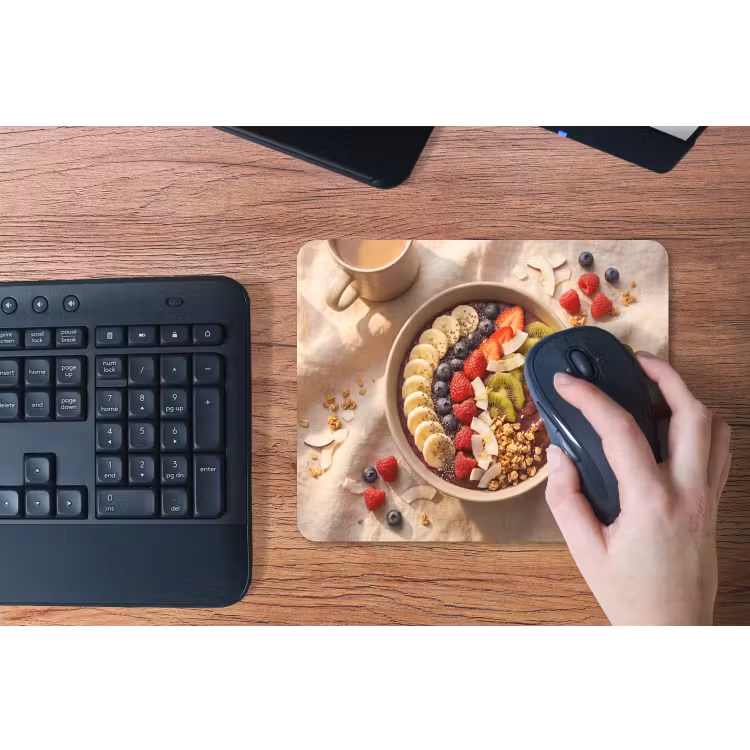 Eten - Ontbijtkom - Fruit - Gezond - Kleurrijk muismat rubber klein -toetsenbord