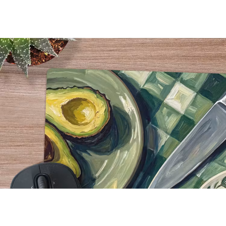 Eten - Ontbijt - Tafel - Modern - Groen muismat rubber klein -closeup