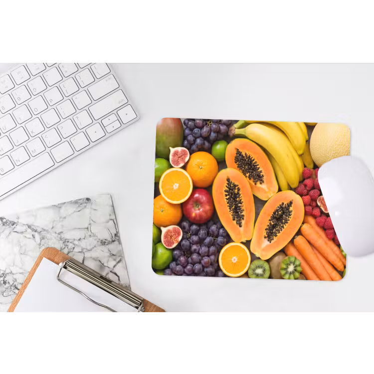Eten - Fruit - Groenten - Vers - Kleurrijk muismat rubber klein -witbureau