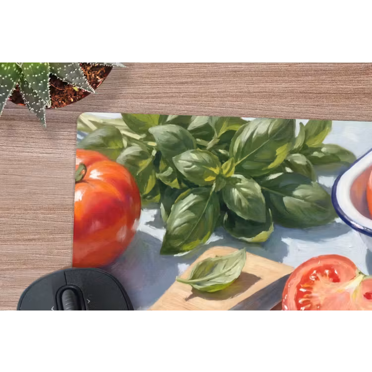 Eten - Keuken - Ingrediënten - Stillleven - Rood muismat rubber klein -closeup