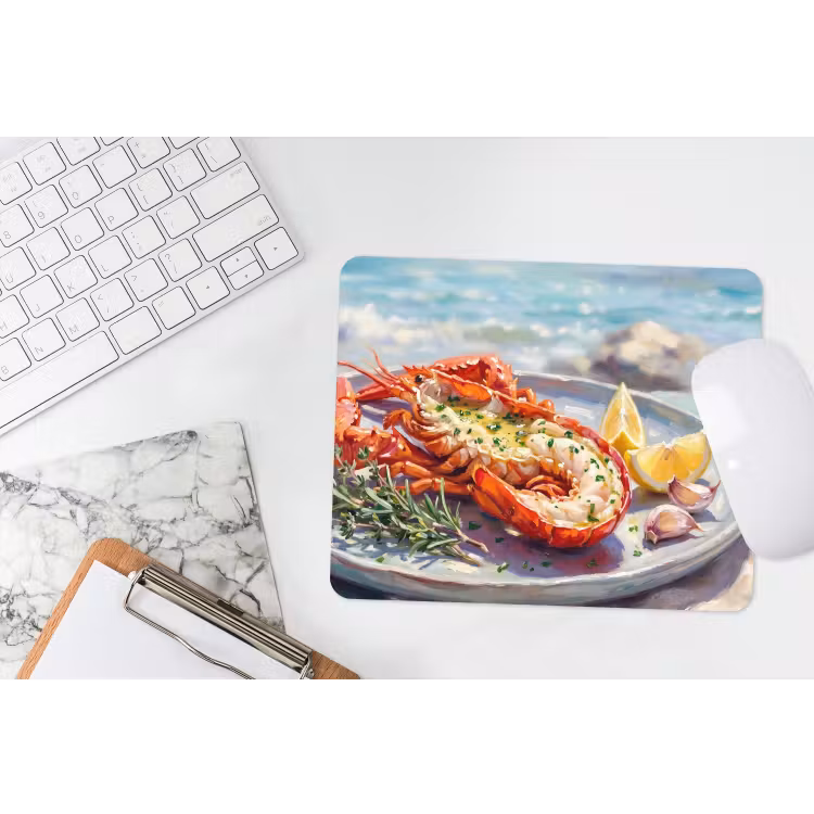 Eten - Zee - Kust - Modern - Blauw muismat rubber klein -witbureau