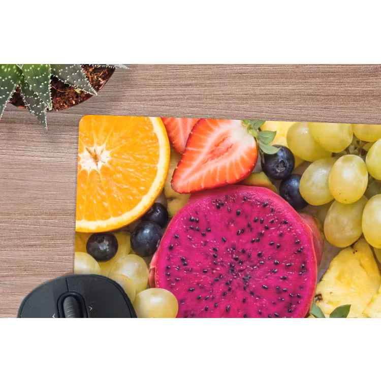 Fruit - Assortiment - Kleurrijk - Gezondheid muismat rubber klein -closeup