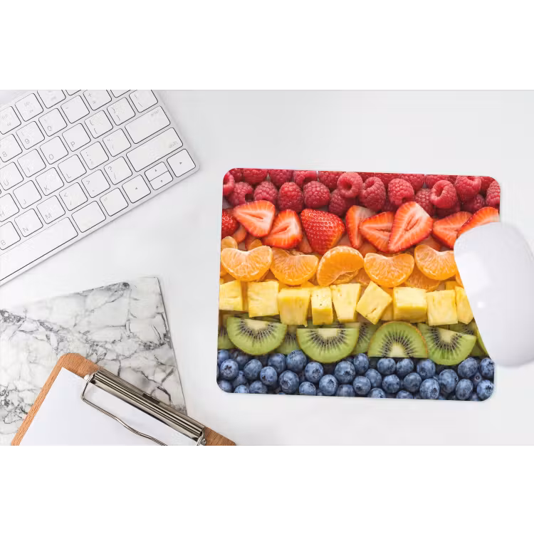 Fruit - Regenboog - Gezond - Kleurrijk muismat rubber klein -witbureau