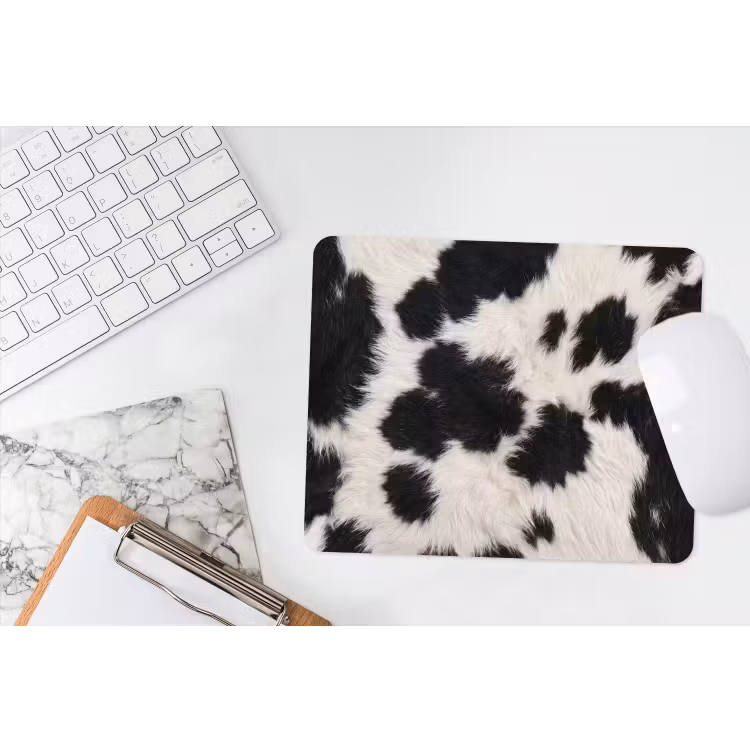 Bont - Textuur - Zwart - Wit muismat rubber klein -witbureau