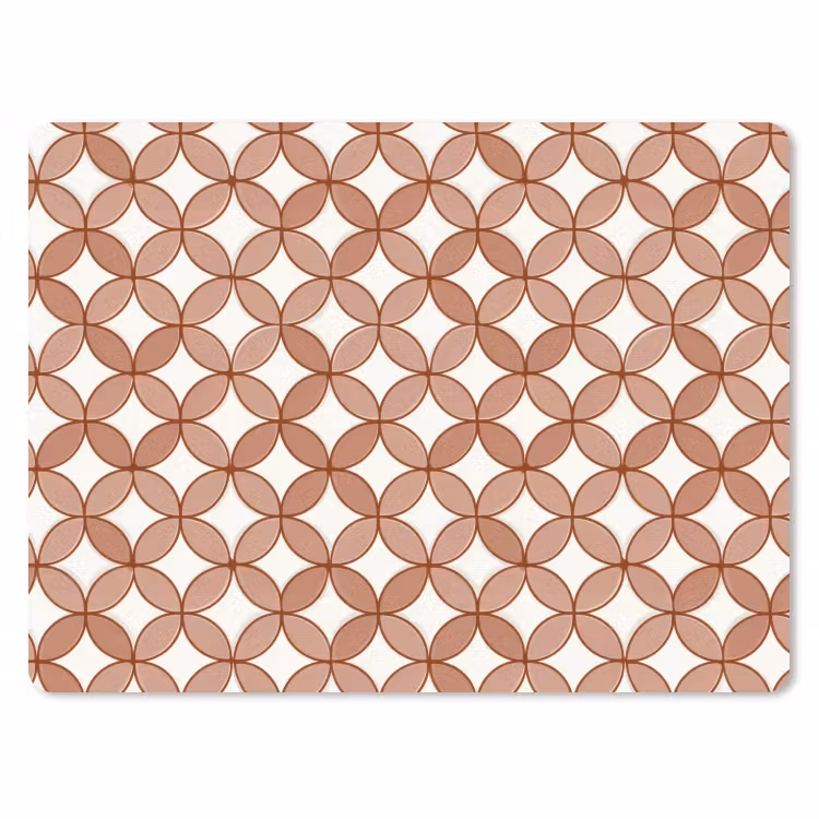 Geometrisch - Cirkels - Modern - Terracotta muismat rubber klein 262 -3d