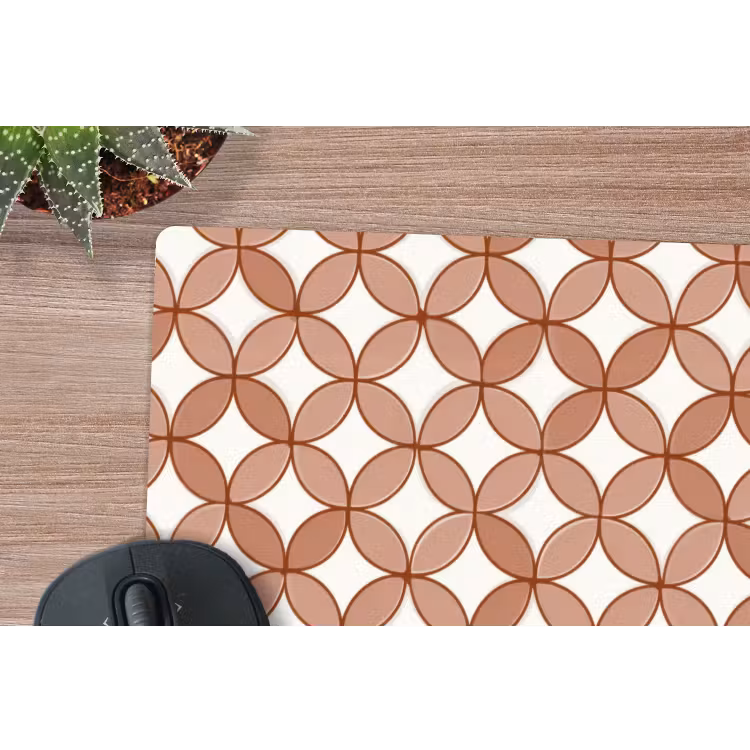 Geometrisch - Cirkels - Modern - Terracotta muismat rubber klein 262 -closeup