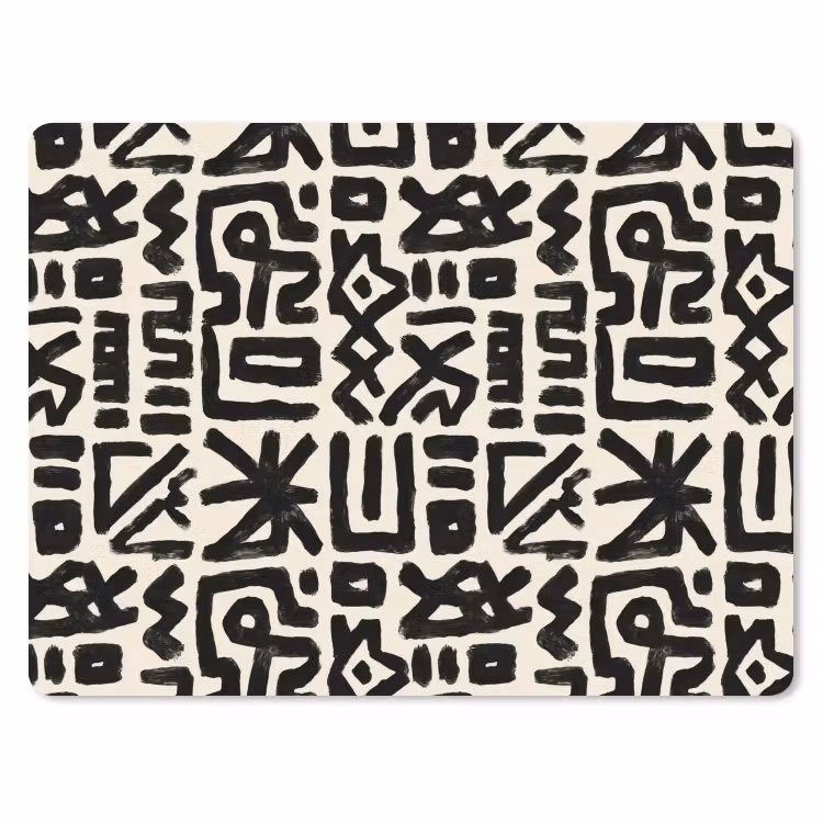 Geometrisch - Figuren - Zwart muismat rubber klein 262 -3d