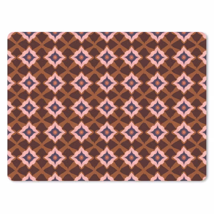 Geometrisch - Sierlijk - Bruin muismat rubber klein 262 -3d