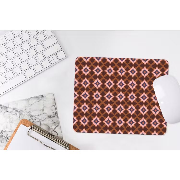 Geometrisch - Sierlijk - Bruin muismat rubber klein 262 -witbureau
