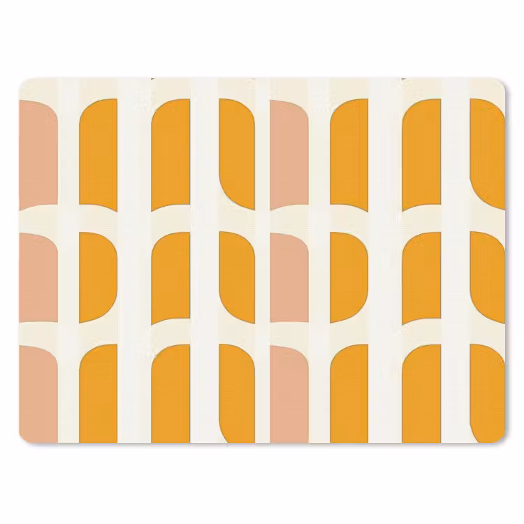 Geometrisch - Patroon - Geel - Roze muismat rubber klein 262 -3d
