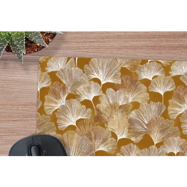 Ginkgo - Bladeren - Goud muismat rubber klein 262 -closeup