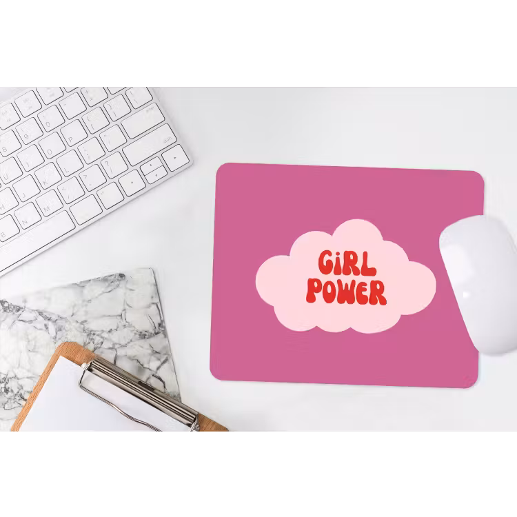 Girl power - Wolk - Roze muismat rubber klein -witbureau