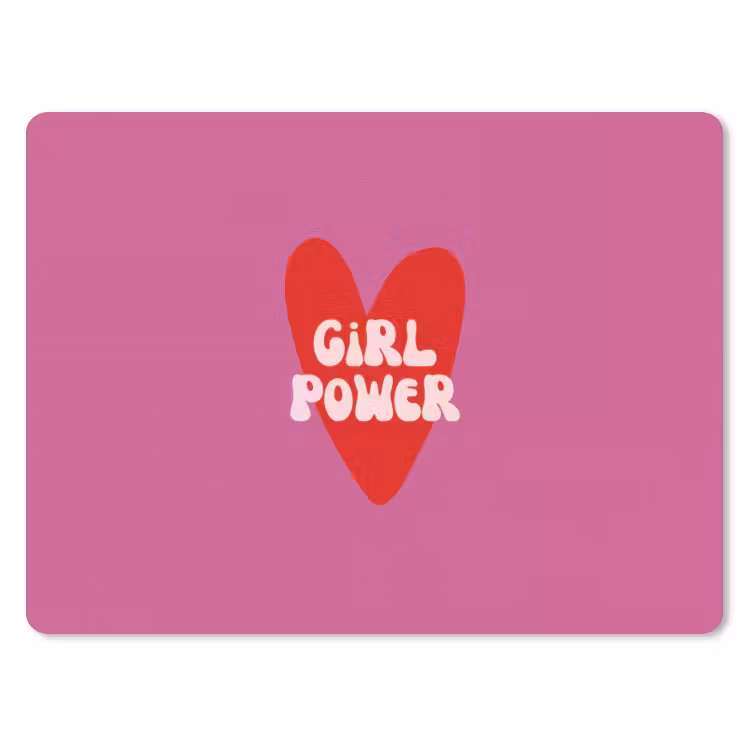 Girl power - Hart - Roze - Rood muismat rubber klein -3d