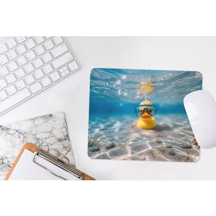 Duikbril - Eend - Water muismat rubber klein -witbureau