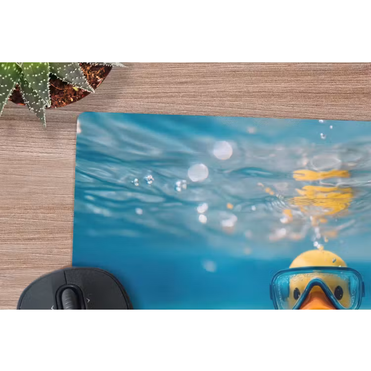 Duikbril - Eend - Water muismat rubber klein -closeup