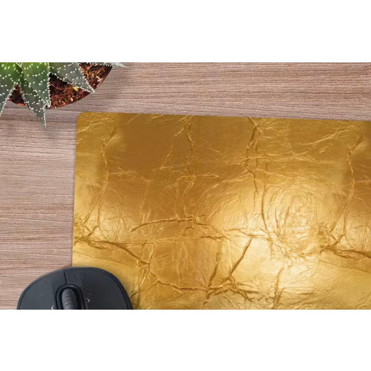 Bladgoud - Vintage - Textuur - Warm Goud muismat rubber klein 262 -closeup