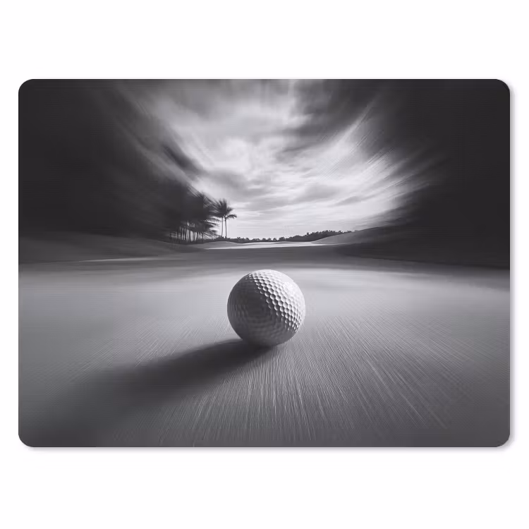Golfbal - Wazig - Zwart muismat rubber klein -3d