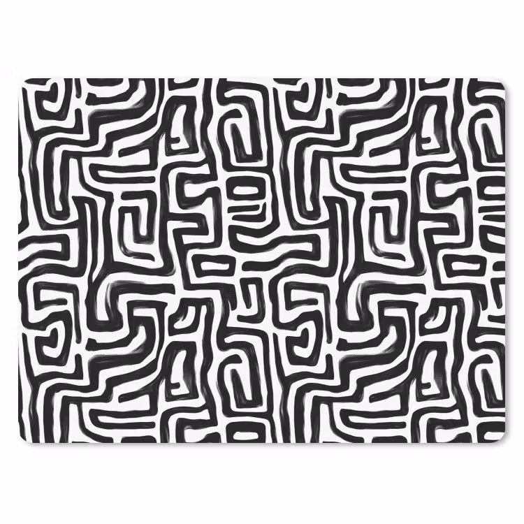 Grafisch - Lijnen - Zwart - Wit muismat rubber klein 262 -3d