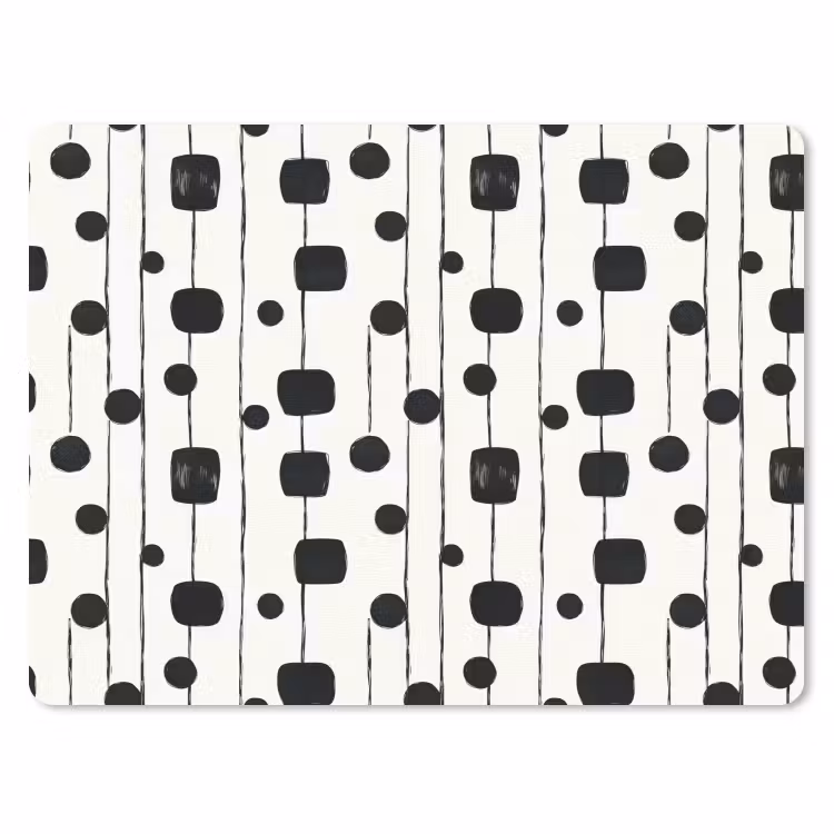 Grafisch - Modern - Zwart muismat rubber klein 262 -3d