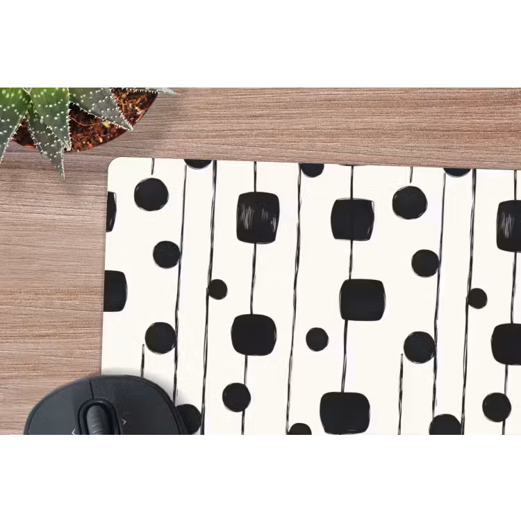 Grafisch - Modern - Zwart muismat rubber klein 262 -closeup