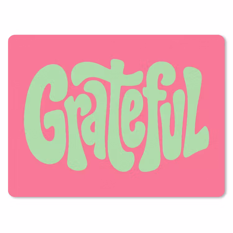 Grateful - Groen - Grafisch - Vloeiend muismat rubber klein -3d