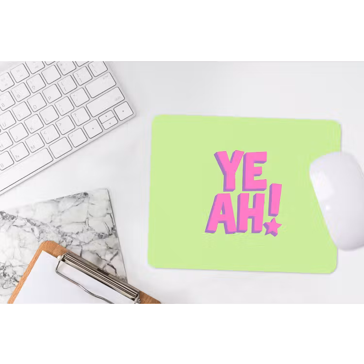 Groen - Neon - Quote muismat rubber klein -witbureau