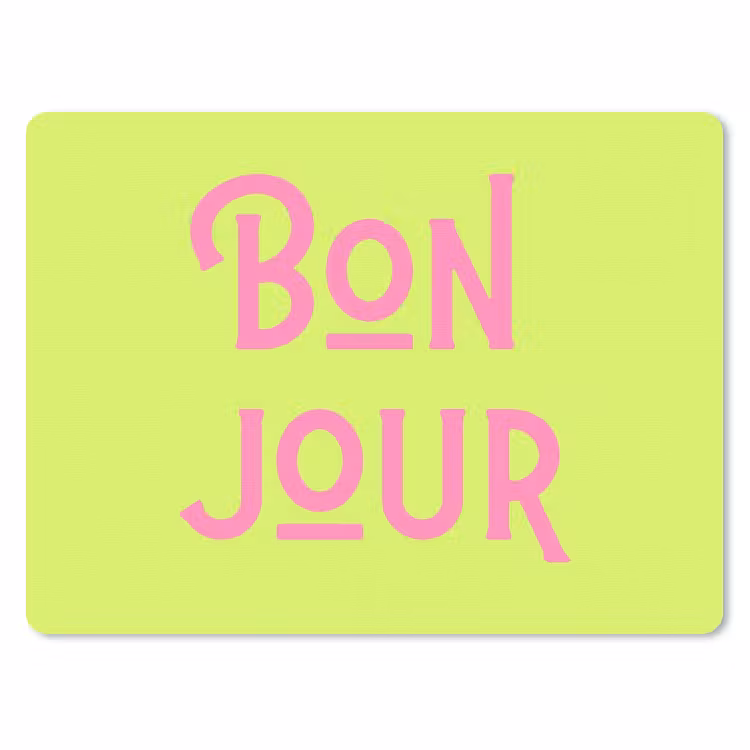 Groen - Roze bonjour - art-deco muismat rubber klein -3d