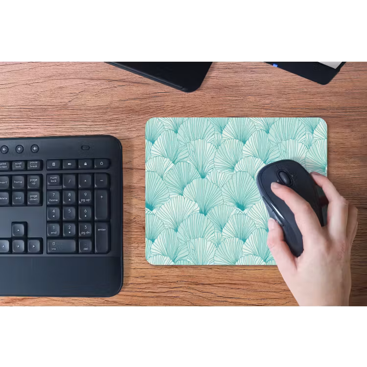 Groen - Wit - Ginko - Getekend - Textuur muismat rubber klein 262 -toetsenbord
