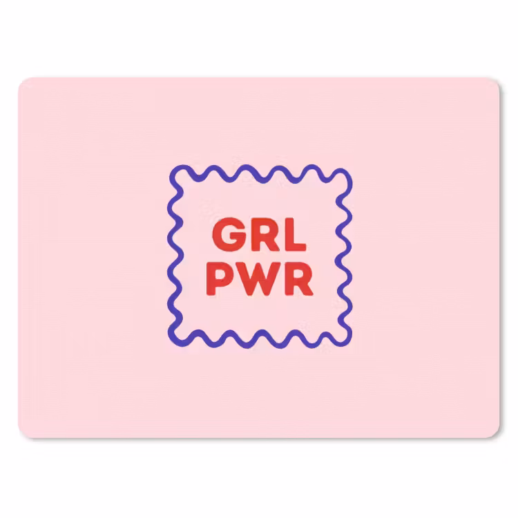 Grl pwr - Roze - Kader muismat rubber klein -3d