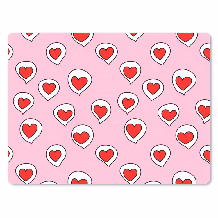 Hartjes - Patroon - Rood muismat rubber klein 262 -3d