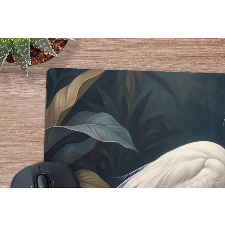 Reiger - Water - Natuur - Modern - Wit muismat rubber klein -closeup