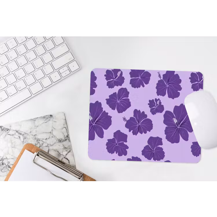 Hibiscus - Bloemen - Paars muismat rubber klein 262 -witbureau