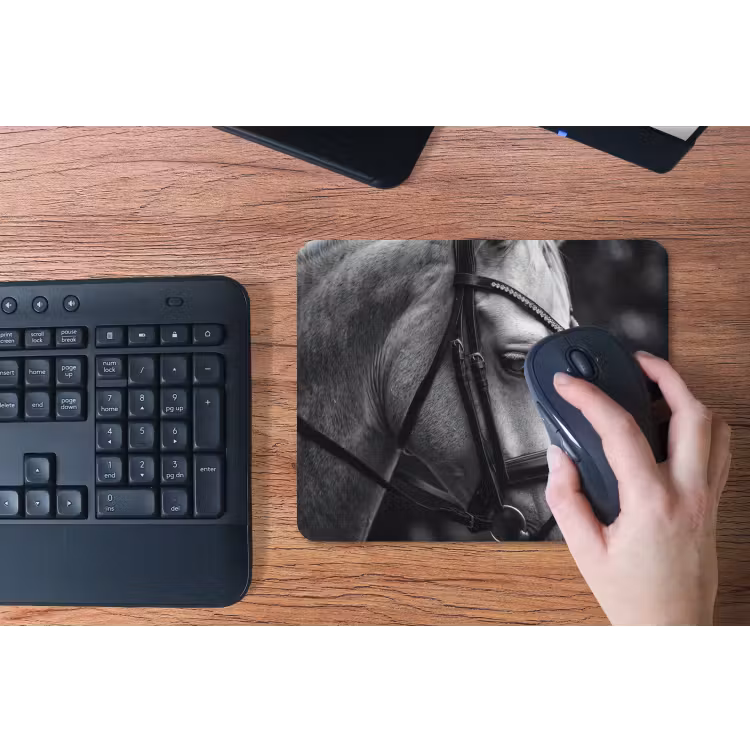 Paard - Schimmel - Portret muismat rubber klein -toetsenbord