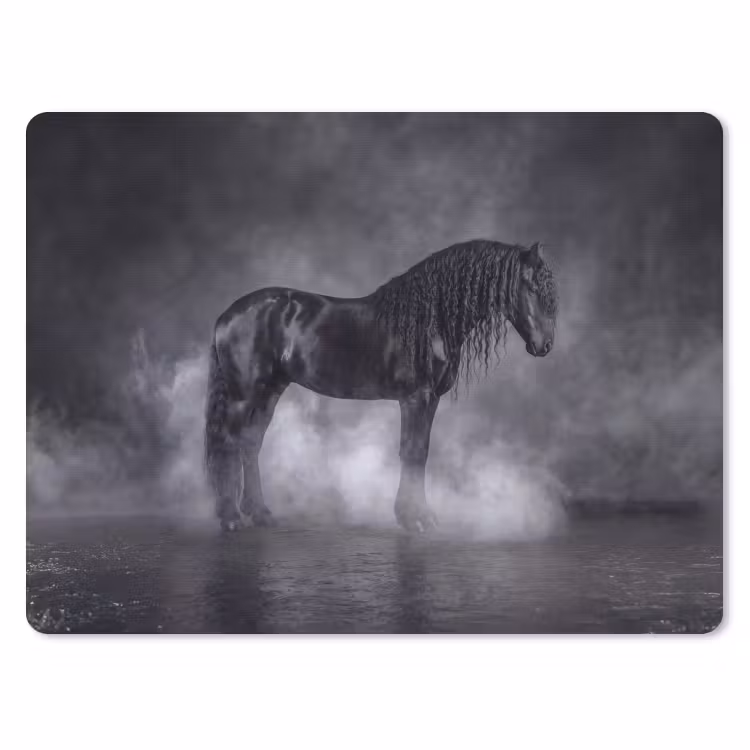 Paard - Magisch - Zwart muismat rubber klein -3d