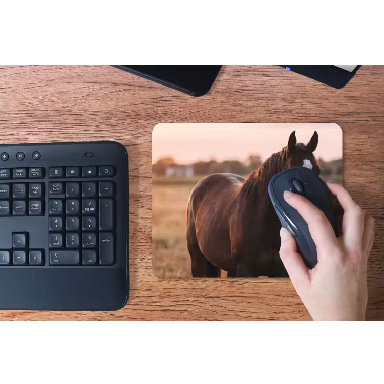 Paard - Zonsondergang - Bruin muismat rubber klein -toetsenbord