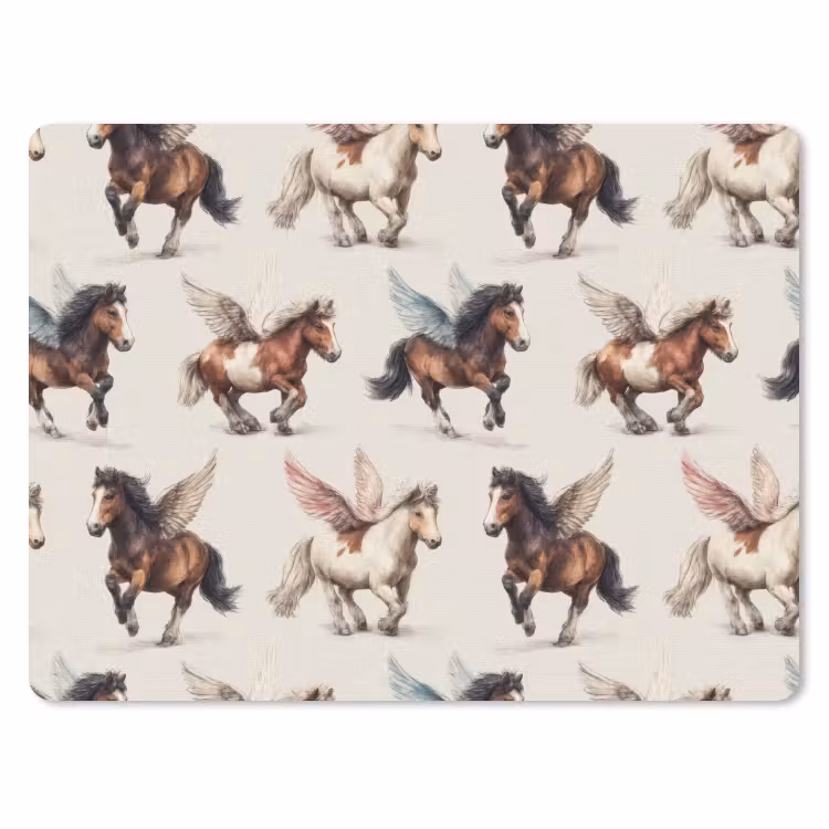 Paarden - Vleugels - Kleurrijk muismat rubber klein 262 -3d