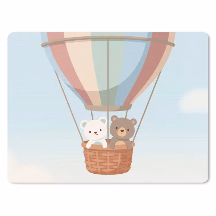 Luchtballon - Beren - Pastel muismat rubber klein -3d