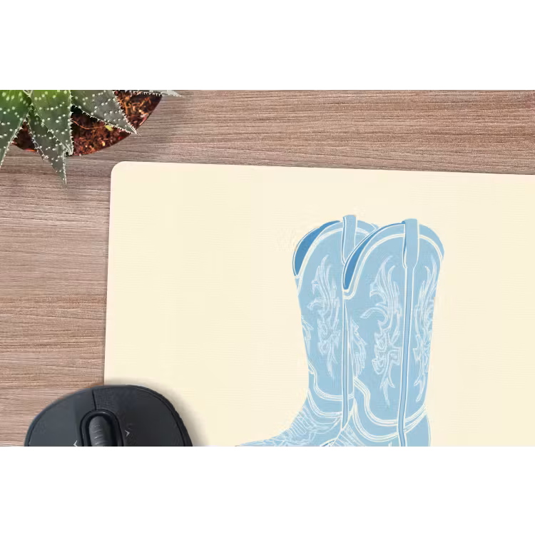 Illustratie - Cowboylaarzen - Patroon muismat rubber klein -closeup