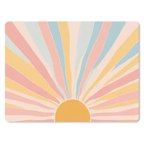 Illustratie - Zon - Pastelkleuren muismat rubber klein -3d