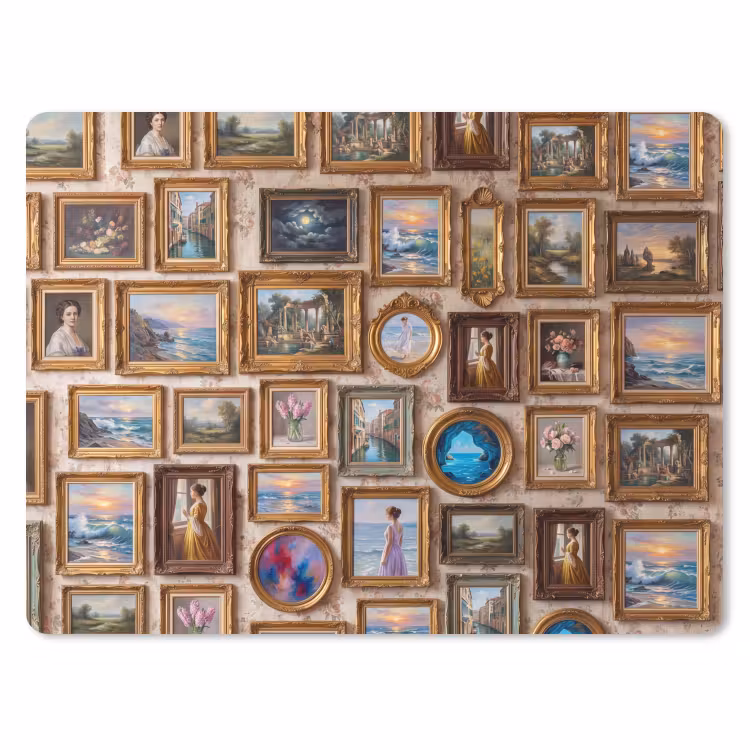 Interieur - Kunst - Collectie - Klassiek - Goud muismat rubber klein -3d