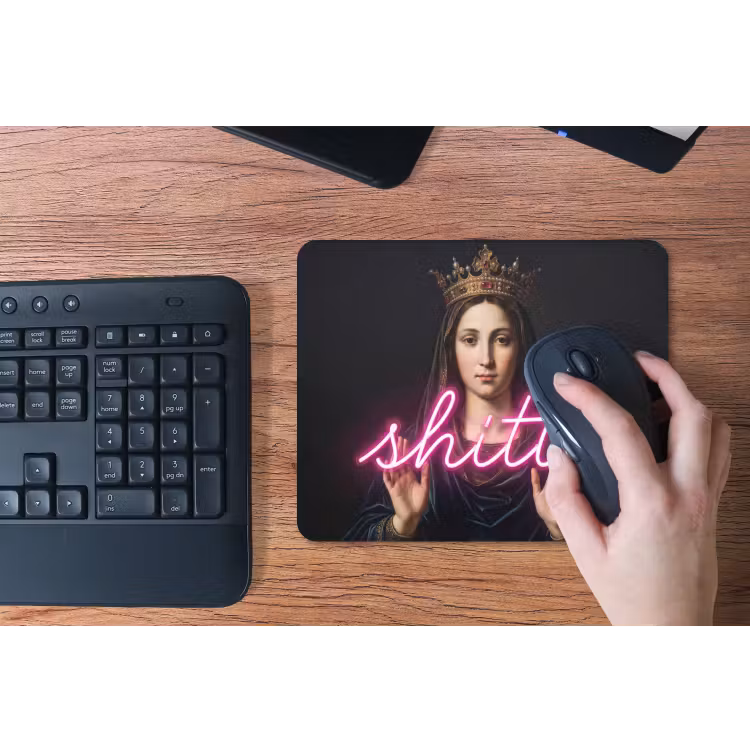 Ironisch - Tekst - Neon muismat rubber klein -toetsenbord