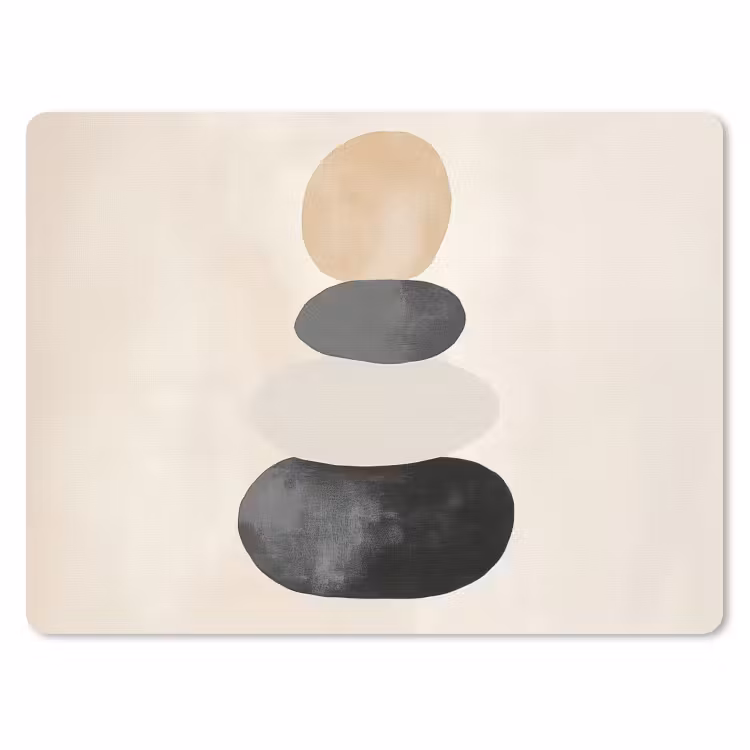 Japandi - Wabi sabi - Beige muismat rubber klein -3d
