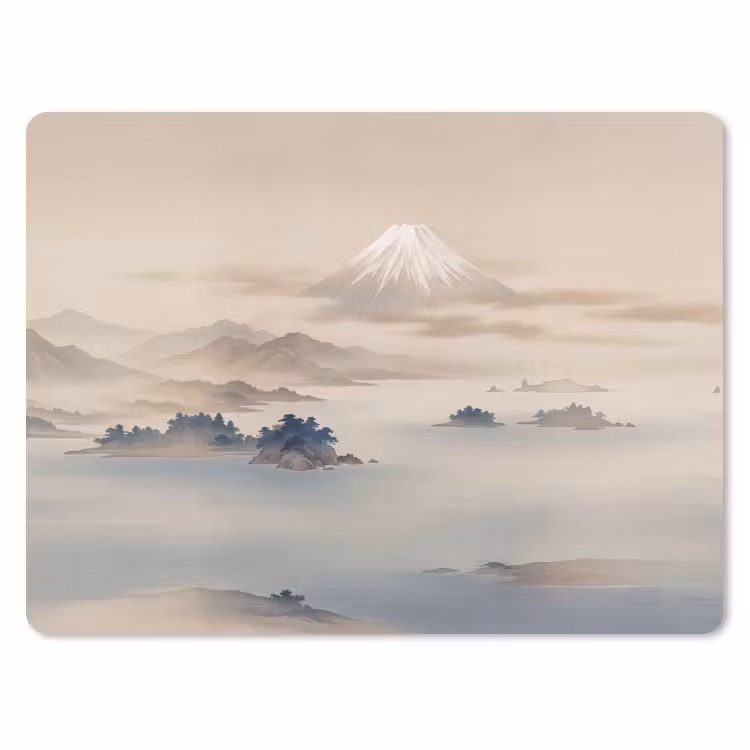 Japans - Landschap - Beige muismat rubber klein -3d