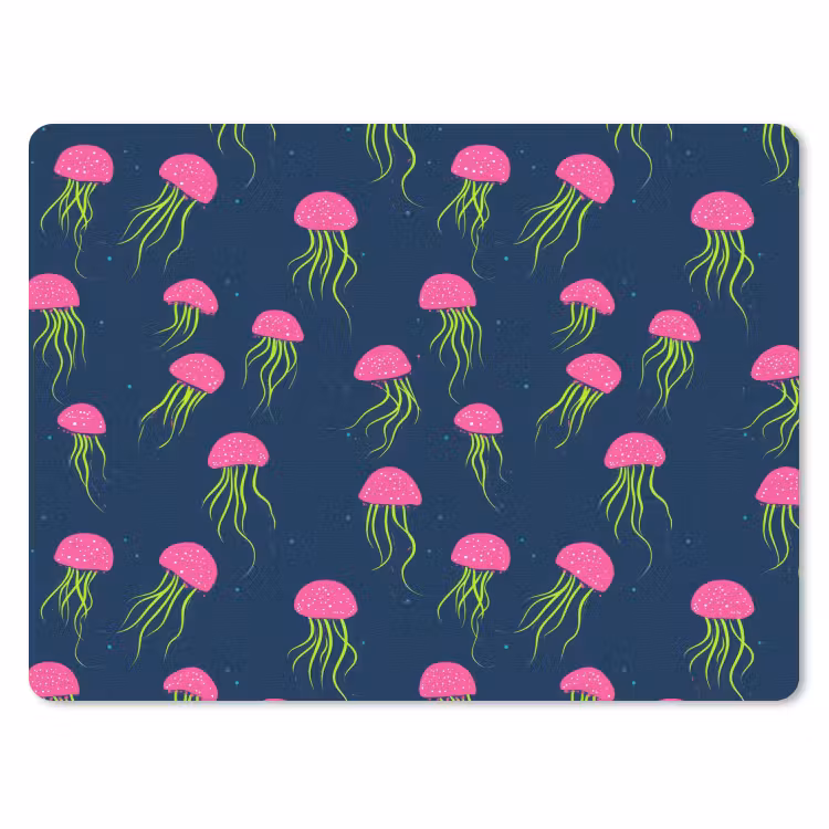 Kwallen - Diepzee - Neon muismat rubber klein 262 -3d