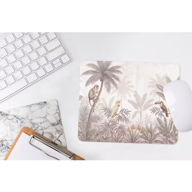 Jungle - Dieren - Palmbomen muismat rubber klein -witbureau